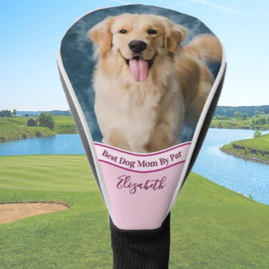 Beste hond moeder foto template golfer cadeau op m golfheadcover
