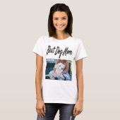 Beste hond-moeder foto zwart tekst T-shirt (Voorkant volledig)