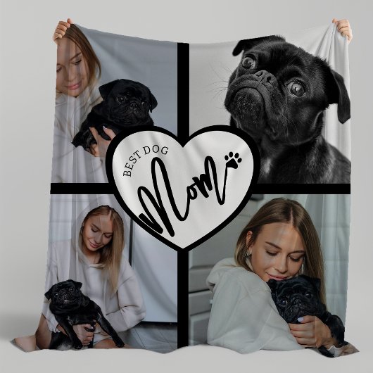 Beste hond-moeder | Fotocollage Fleece Deken