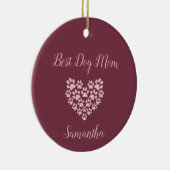 Beste hond-moeder gepersonaliseerde kerstbal keramisch ornament (Rechts)