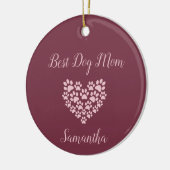 Beste hond-moeder gepersonaliseerde kerstbal keramisch ornament (Links)