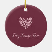 Beste hond-moeder gepersonaliseerde kerstbal keramisch ornament (Achterkant)