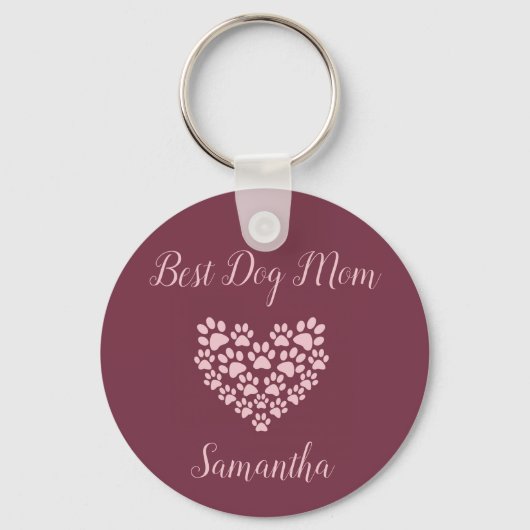 Beste hond-moeder gepersonaliseerde sleutelhanger (Voorkant)