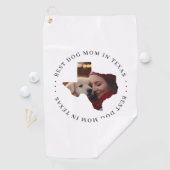 Beste hond-moeder in Texas aangepaste foto Golfhanddoek (Insitu)