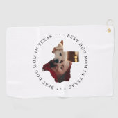 Beste hond-moeder in Texas aangepaste foto Golfhanddoek (Horizontaal)
