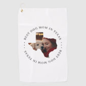 Beste hond-moeder in Texas aangepaste foto Golfhanddoek (Voorkant)