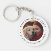 Beste hond-moeder in Texas gepersonaliseerde foto Sleutelhanger (Voorkant)