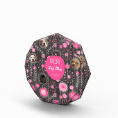 Beste Hond Moeder Mooie Roze Hart Bloem Fotocollag Fotoblokken (Rechts)