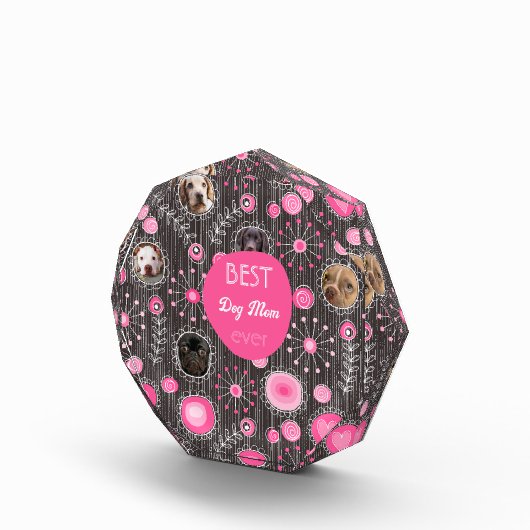 Beste Hond Moeder Mooie Roze Hart Bloem Fotocollag Fotoblokken (Rechts)