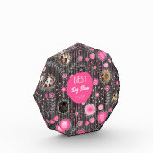 Beste Hond Moeder Mooie Roze Hart Bloem Fotocollag Fotoblokken (Links)