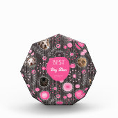 Beste Hond Moeder Mooie Roze Hart Bloem Fotocollag Fotoblokken (Voorkant)