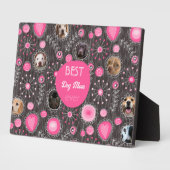 Beste Hond Moeder Mooie Roze Hart Bloem Fotocollag Fotoplaat (Zijkant)