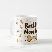 Beste hond-moeder ooit – 11 oz Café-stijl mok (Voorkant links)