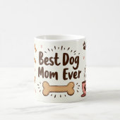 Beste hond-moeder ooit – 11 oz Café-stijl mok (Center)