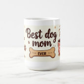 Beste hond-moeder ooit – 15 oz Café-stijl mok (Center)