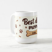 Beste hond-moeder ooit – 15 oz Café-stijl mok (Voorkant links)