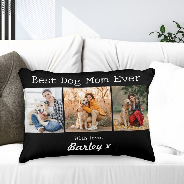 Beste hond-moeder ooit 3 foto collage accent kussen (Creator heeft geüpload)