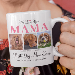 Beste hond-moeder ooit Aangepaste 3 foto collage R Koffiemok