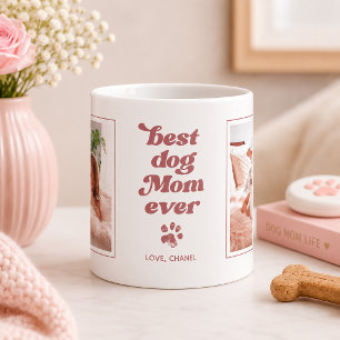 Beste hond-moeder ooit Aangepaste foto Blush Roz Koffiemok