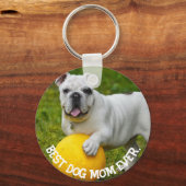Beste hond-moeder ooit aangepaste foto-sleutelhang sleutelhanger (Voorkant)