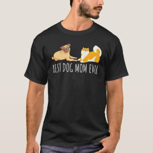 Beste hond Moeder ooit dier pug Shiba Inu huisdier T-shirt