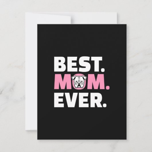 Beste Hond Moeder Ooit Engels Bulldog Lover Bedankkaart (Voorkant)