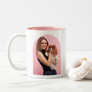 Beste hond-moeder ooit Foto-boog en naam Tweekleurige Koffiemok