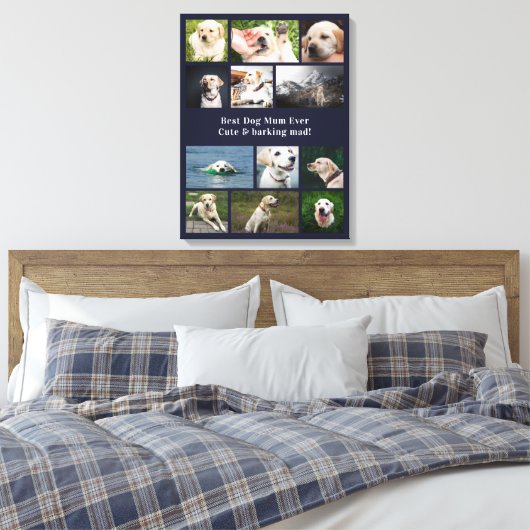 Beste Hond Moeder Ooit Foto Collage Canvas Afdruk (Insitu (Slaapkamer))