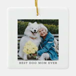 Beste hond-moeder ooit Foto Eenvoudige aangepaste Keramisch Ornament