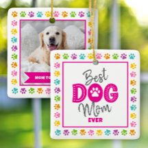 Beste hond-moeder ooit Foto Roze Lettertype op Wit