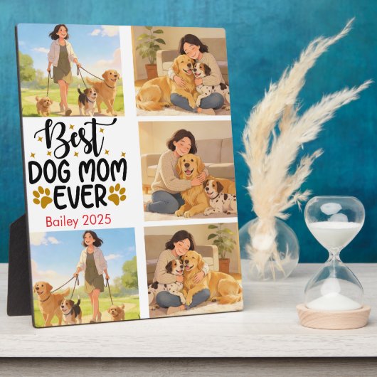 Beste hond-moeder ooit Gepersonaliseerde foto | Mo Fotoplaat (Zijkant)
