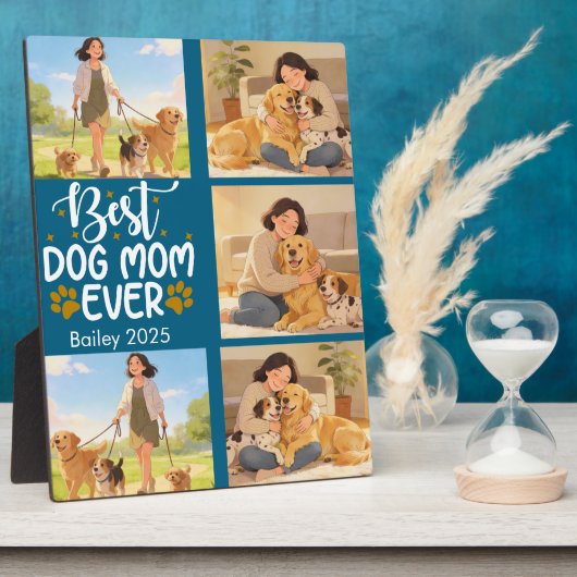 Beste hond-moeder ooit Gepersonaliseerde foto | Mo Fotoplaat (Zijkant)