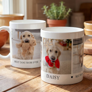 Beste hond-moeder ooit Gepersonaliseerde fotocolla Koffiemok