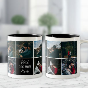 Beste hond-moeder ooit gepersonaliseerde fotokoffi tweekleurige koffiemok