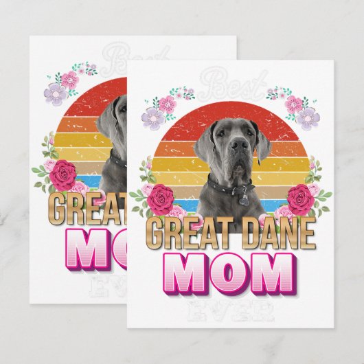 beste hond moeder ooit geweldig dane griep overdag bedankkaart (Voorkant / Achterkant)