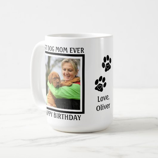 Beste Hond Moeder Ooit - Happy Birthday - Schattig Koffiemok (Voorkant links)