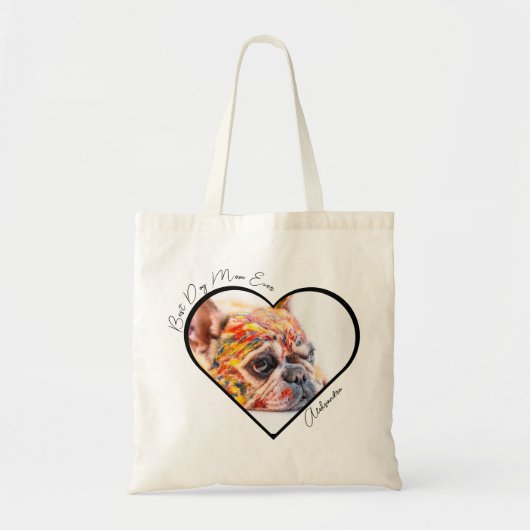 Beste Hond Moeder Ooit Hart Foto Pet Moederdag Tote Bag (Voorkant)