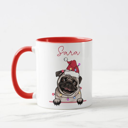 Beste Hond Moeder Ooit Hond Gepersonaliseerd Kerst Mok (Links)