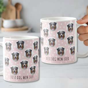 Beste hond-moeder ooit huisdier gezicht foto koffiemok
