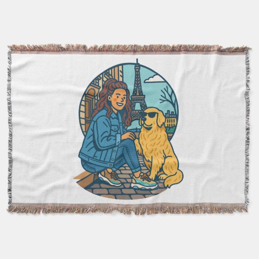 Beste hond-moeder ooit in Parijs Deken (Voorkant)