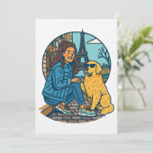 Beste hond-moeder ooit in Parijs Kaart (Staand voorkant)