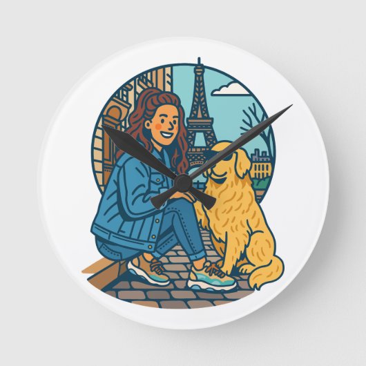 Beste hond-moeder ooit in Parijs Ronde Klok (Voorkant)