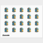 Beste hond-moeder ooit in Parijs Ronde Sticker (Vel)