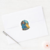 Beste hond-moeder ooit in Parijs Ronde Sticker (Envelop)