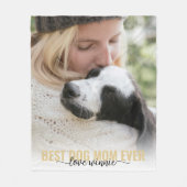 Beste Hond Moeder Ooit Kalligrafie Foto Fleece Deken (Voorkant)