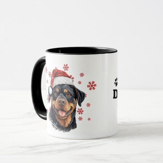 Beste Hond Moeder Ooit Kerstmis Rottweiler Hond Mok (Voorkant links)