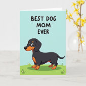 Beste hond-moeder ooit kunstkaart kaart (Gele Bloem)