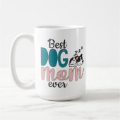 Beste hond moeder ooit met een schattige slapende  koffiemok (Links)