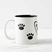 Beste hond moeder ooit met hond poten tweekleurige koffiemok (Links)