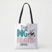 Beste hond moeder ooit met slapende puppy & pawpri tote bag (Voorkant)